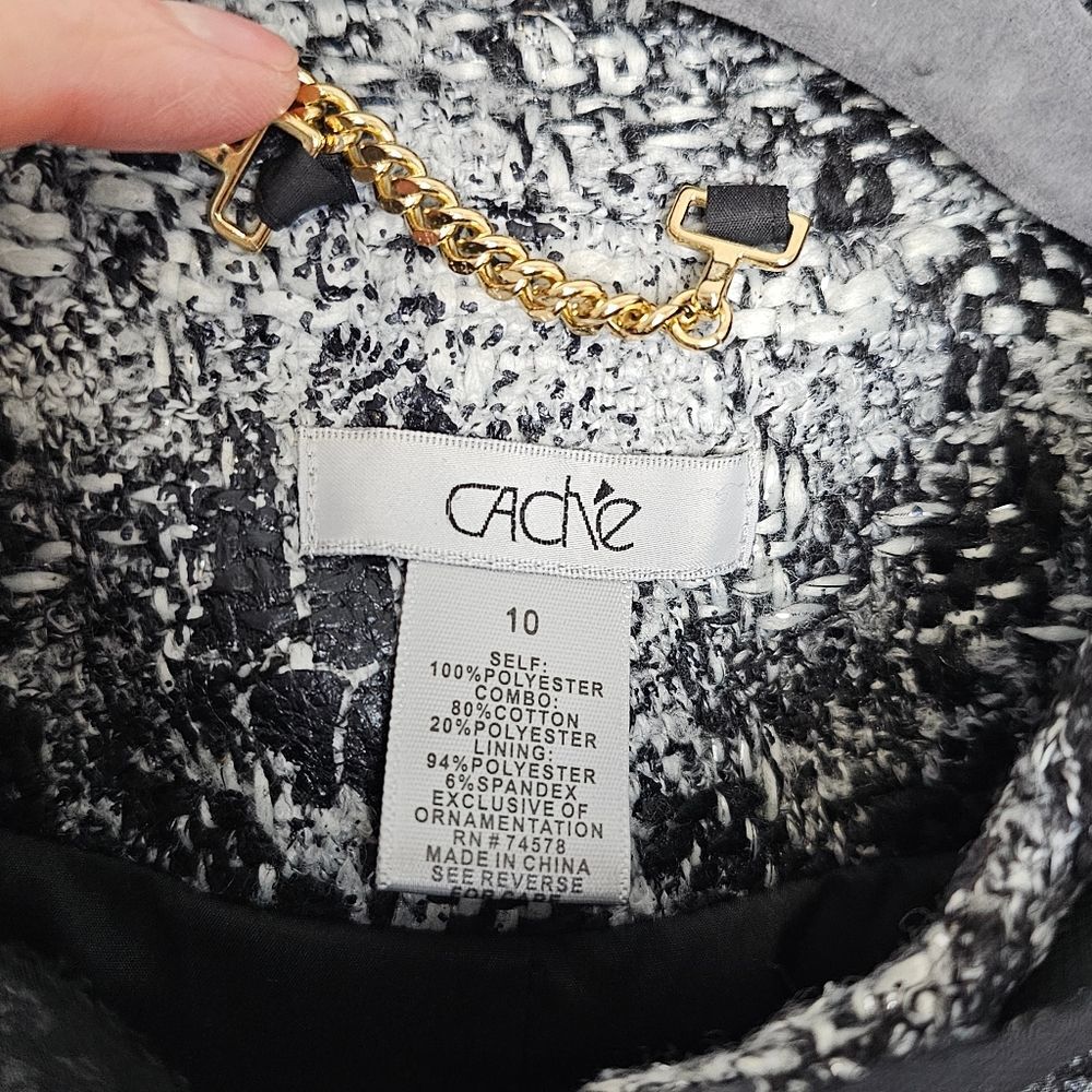 Cache Blazer Jacket Size 10 Gray Abstract Crocodi… - image 5